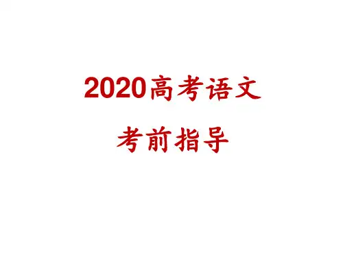 2020高考语文考前指导-(修改版)