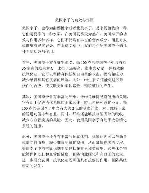 美国李子的功效与作用