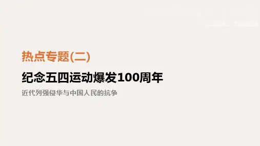 中考历史二轮复习 热点专题(二)纪念五四运动爆发100周年课件