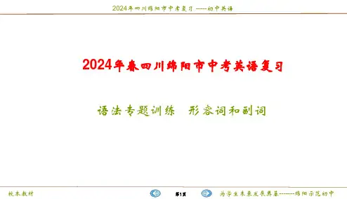 语法专题检测(形容词和副词)课件2024年四川绵阳市中考英语复习