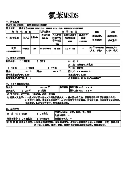 氯苯MSDS
