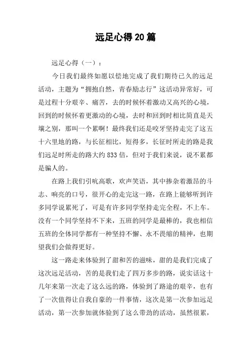 远足心得20篇