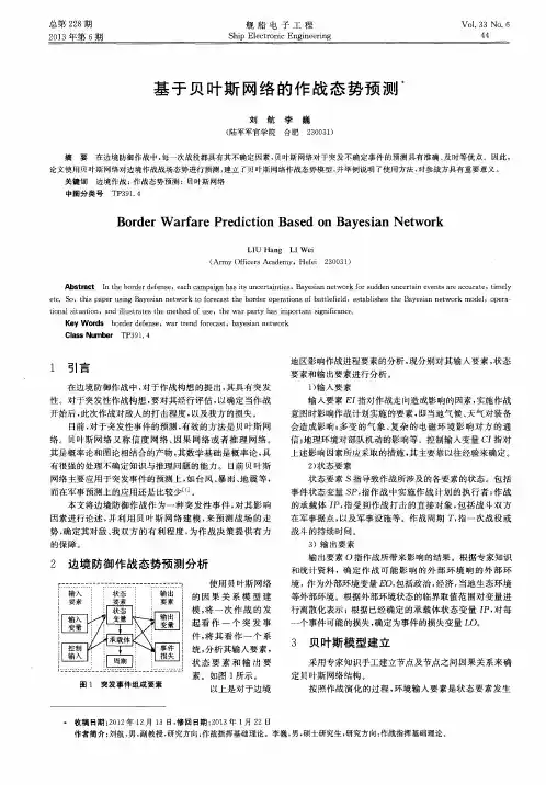 基于贝叶斯网络的作战态势预测