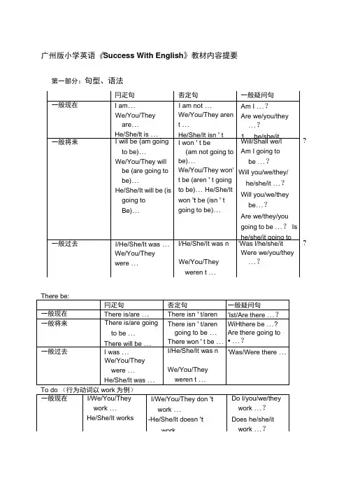 广州版小学英语六年级上册