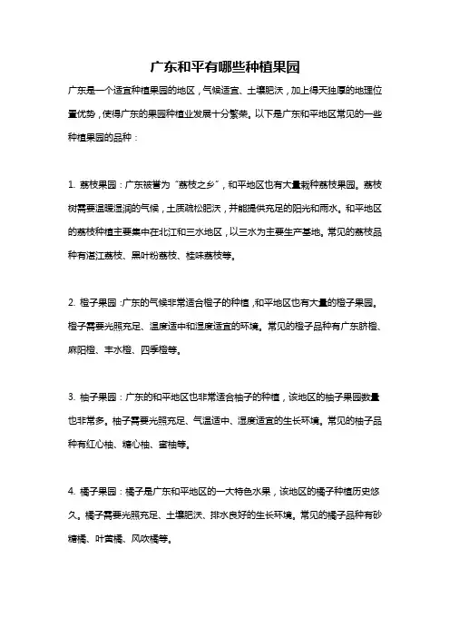 广东和平有哪些种植果园