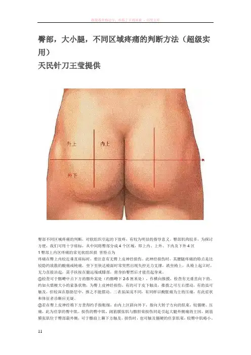臀部大小腿不同区域疼痛的判断方法