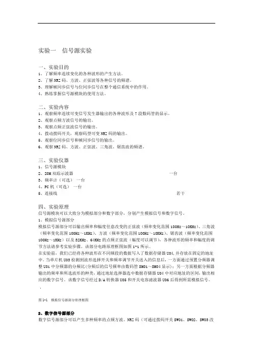 通信原理实验指导书
