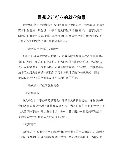 景观设计行业的就业前景