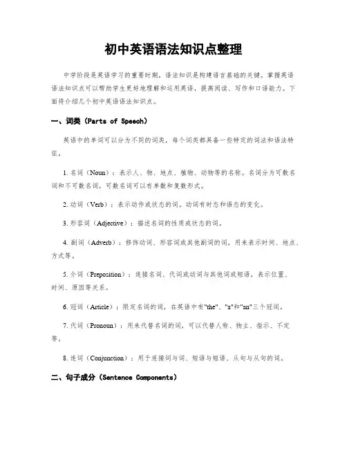 初中英语语法知识点整理