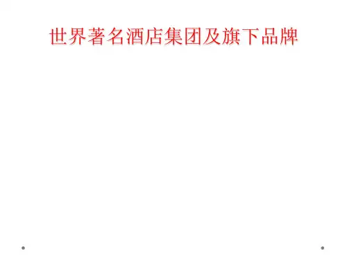 世界著名酒店集团及旗下品牌