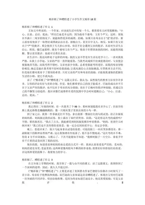 精彩极了和糟糕透了小学生作文精彩18篇