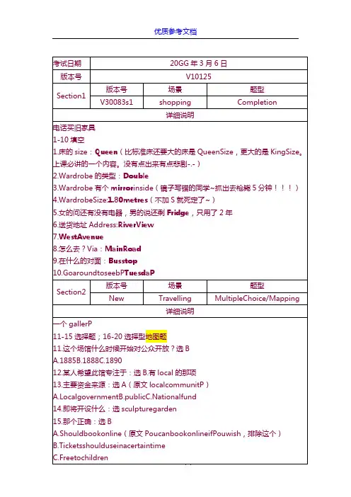 [实用参考]经典雅思听力机经