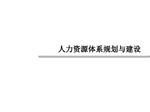 人力资源体系规划与建设