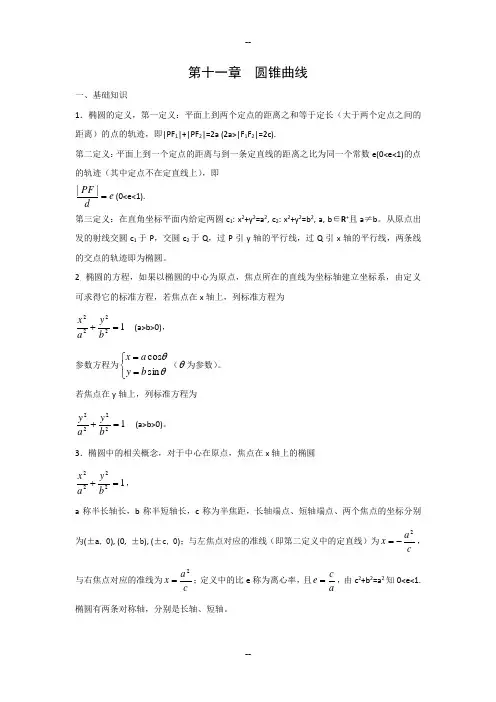 数学竞赛教案讲义()——圆锥曲线