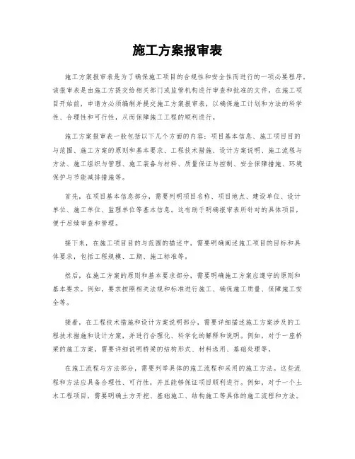 施工方案报审表
