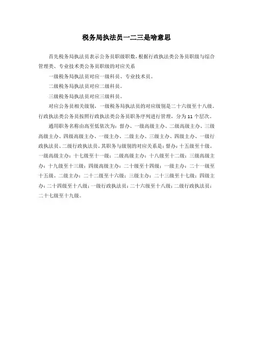 税务局执法员一二三是啥意思