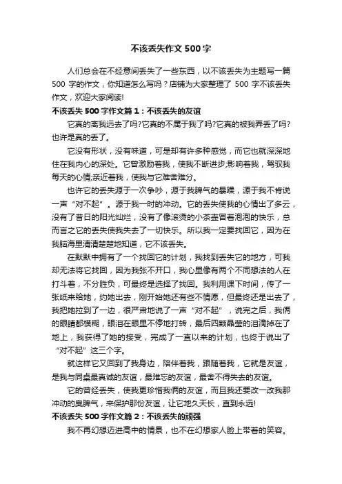 不该丢失作文500字