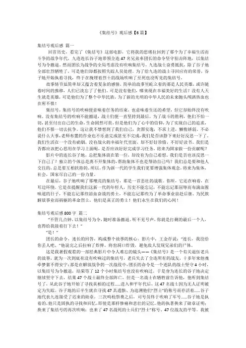 《集结号》观后感【6篇】