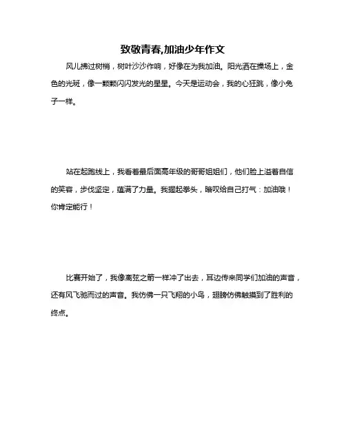 致敬青春,加油少年作文