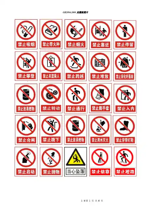 安全标识--安全禁止、警告、指令、提示标志大全图片