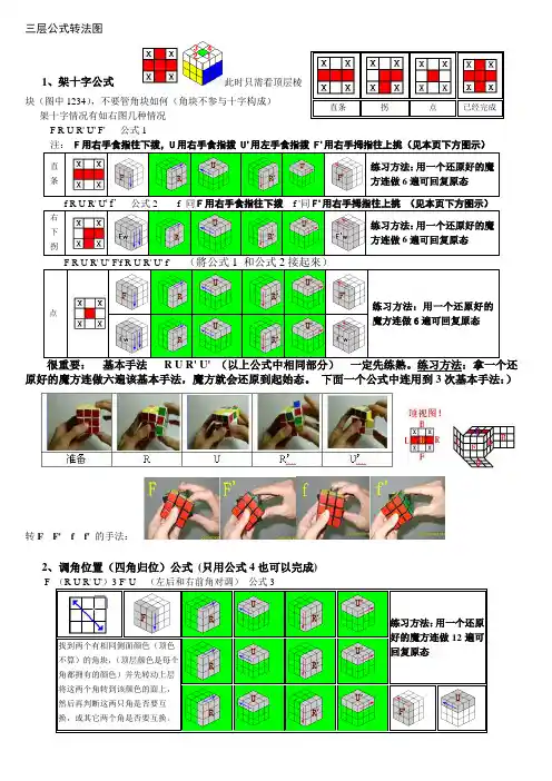 魔方初学用第三层公式图示(纵向打印版)
