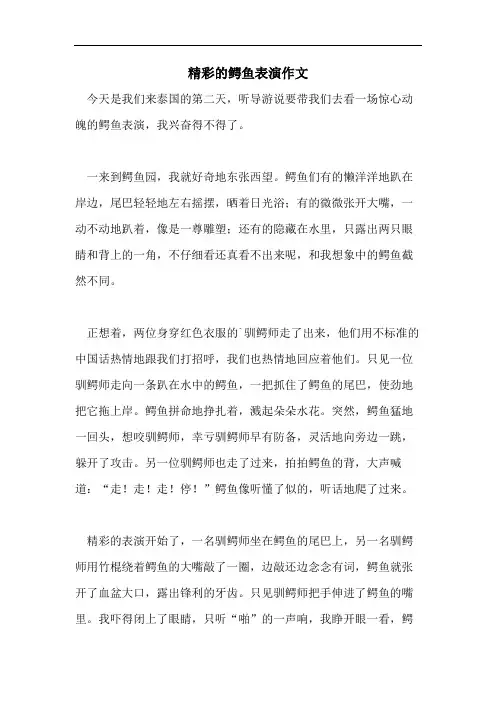 精彩的鳄鱼表演作文