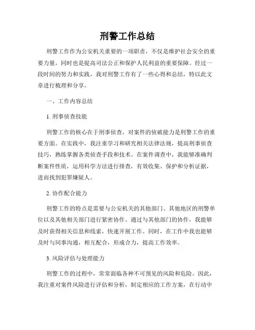 刑警工作总结