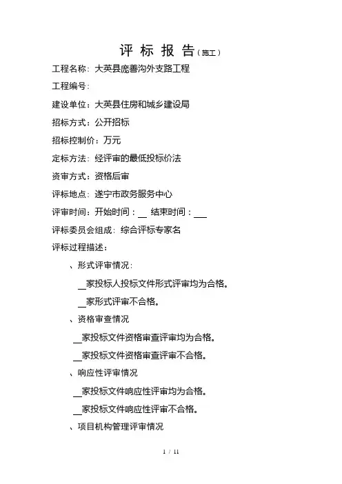 评标报告(施工)