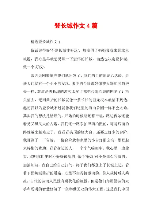 登长城作文4篇