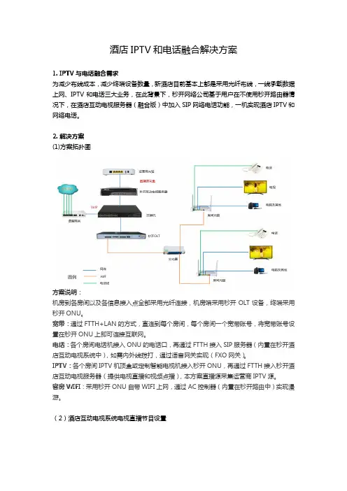 酒店IPTV和电话融合解决方案