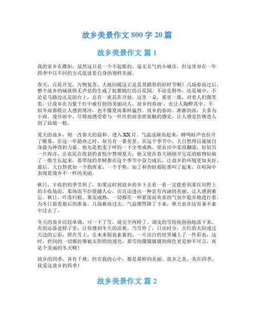 故乡美景作文800字20篇