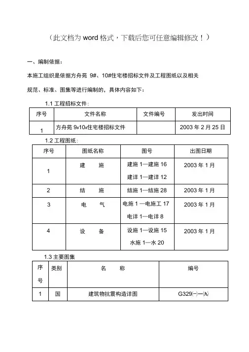 住宅楼施工组织设计完整版doc84