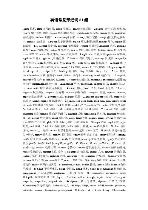 常见英语形近词61组