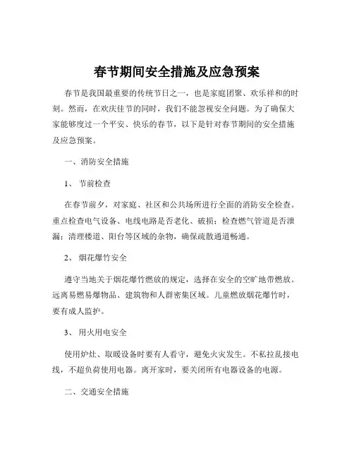 春节期间安全措施及应急预案