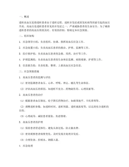 透析高血压应急预案