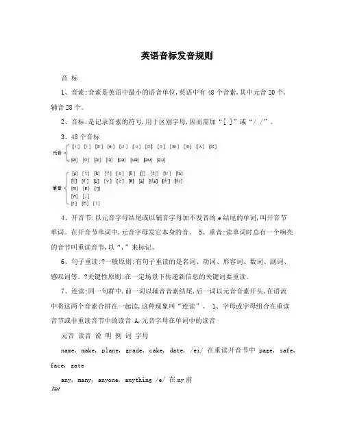 英语音标发音规则