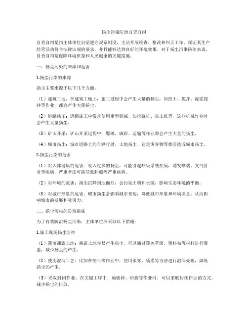 扬尘污染防治自查自纠