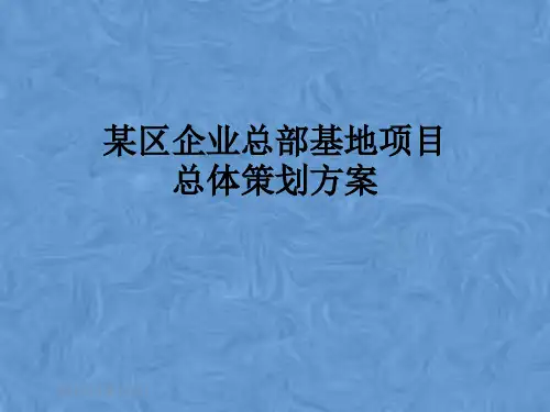 某区企业总部基地项目总体策划方案