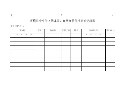 食品留样记录表