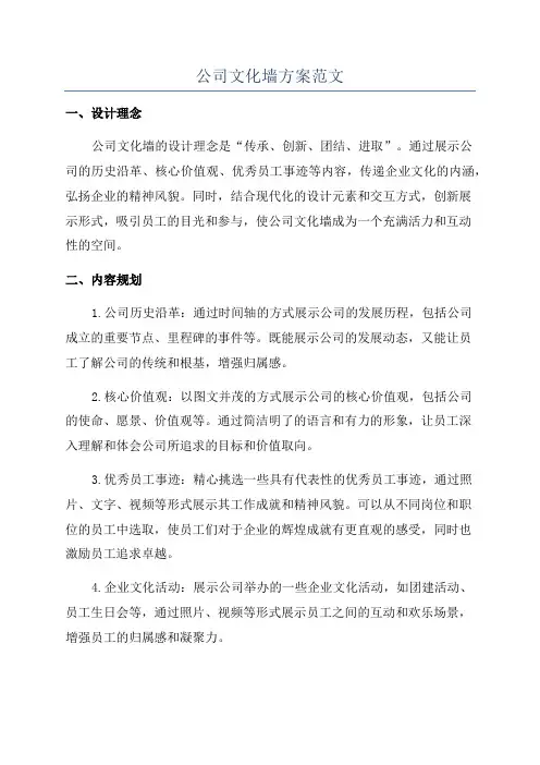 公司文化墙方案范文