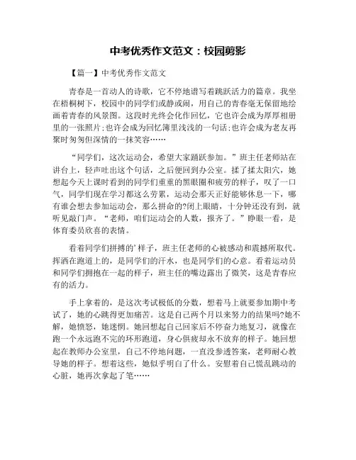 中考优秀作文范文：校园剪影
