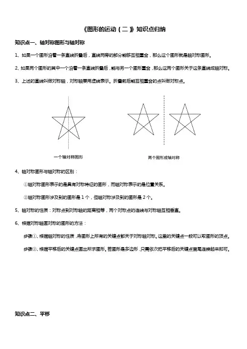 人教版四年级数学下册 图形的运动(二) 知识点归纳