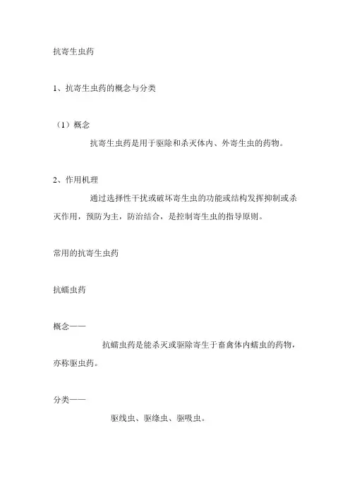 抗寄生虫药-抗蠕虫药