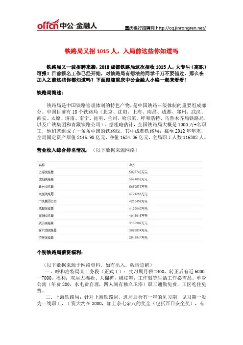铁路局又招1015人, 入局前这些你都知道吗