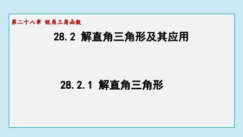28.2.1 解直角三角形  课件  2024-2025学年数学九年级下册人教版