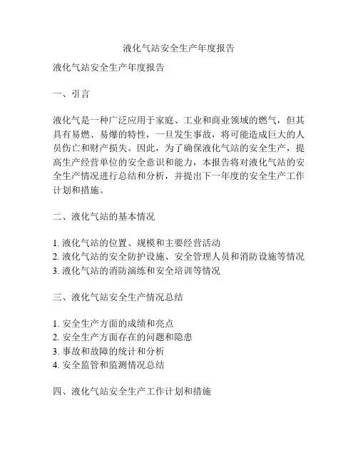 液化气站安全生产年度报告
