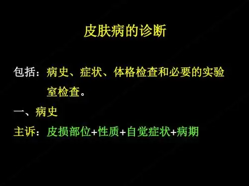 皮肤病诊断和治疗护理PPT课件
