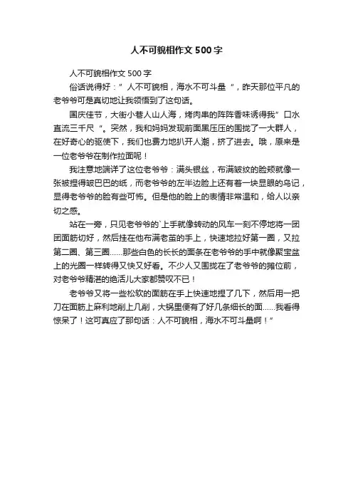 人不可貌相作文500字