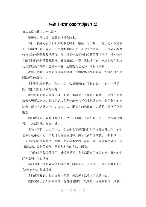 在路上作文600字精彩7篇