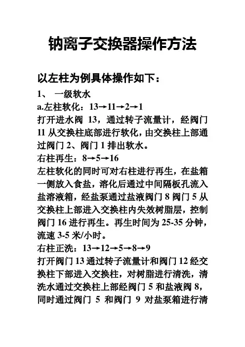 钠离子交换器操作方法 (1)